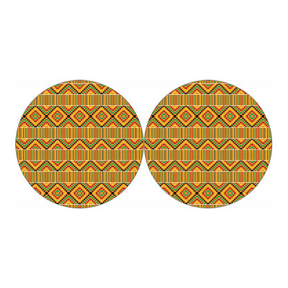 Ethnic Kente Pattern Print Car Coasters