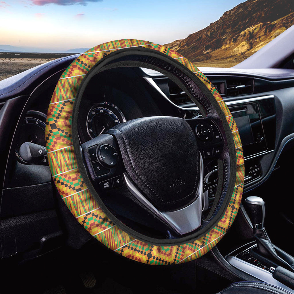 Ethnic Kente Pattern Print Car Steering Wheel Cover