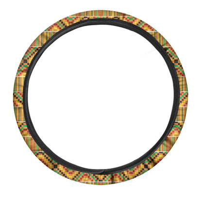 Ethnic Kente Pattern Print Car Steering Wheel Cover