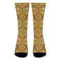 Ethnic Kente Pattern Print Crew Socks