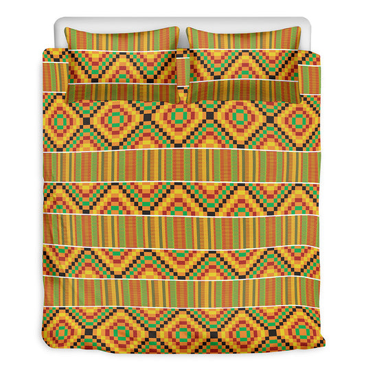 Ethnic Kente Pattern Print Duvet Cover Bedding Set