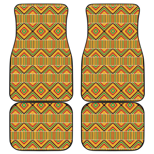 Ethnic Kente Pattern Print Front and Back Car Floor Mats