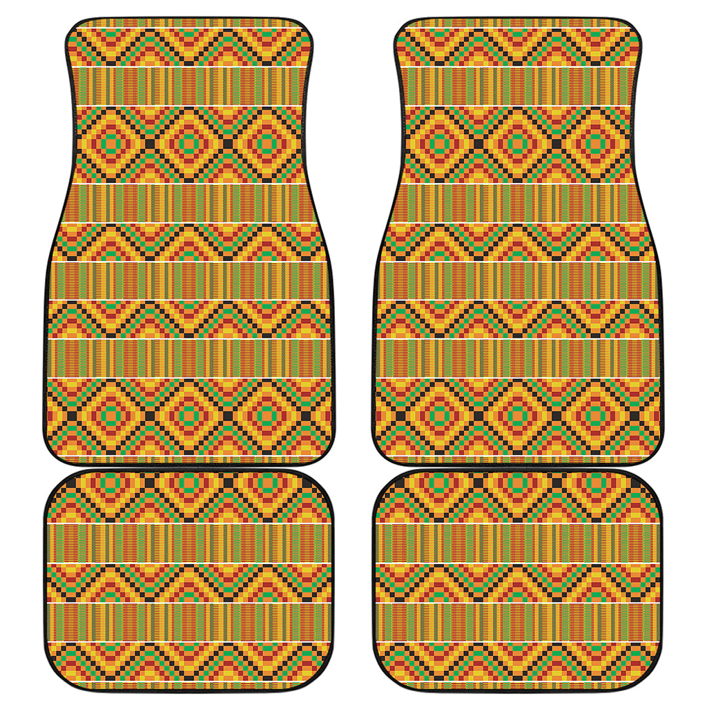 Ethnic Kente Pattern Print Front and Back Car Floor Mats