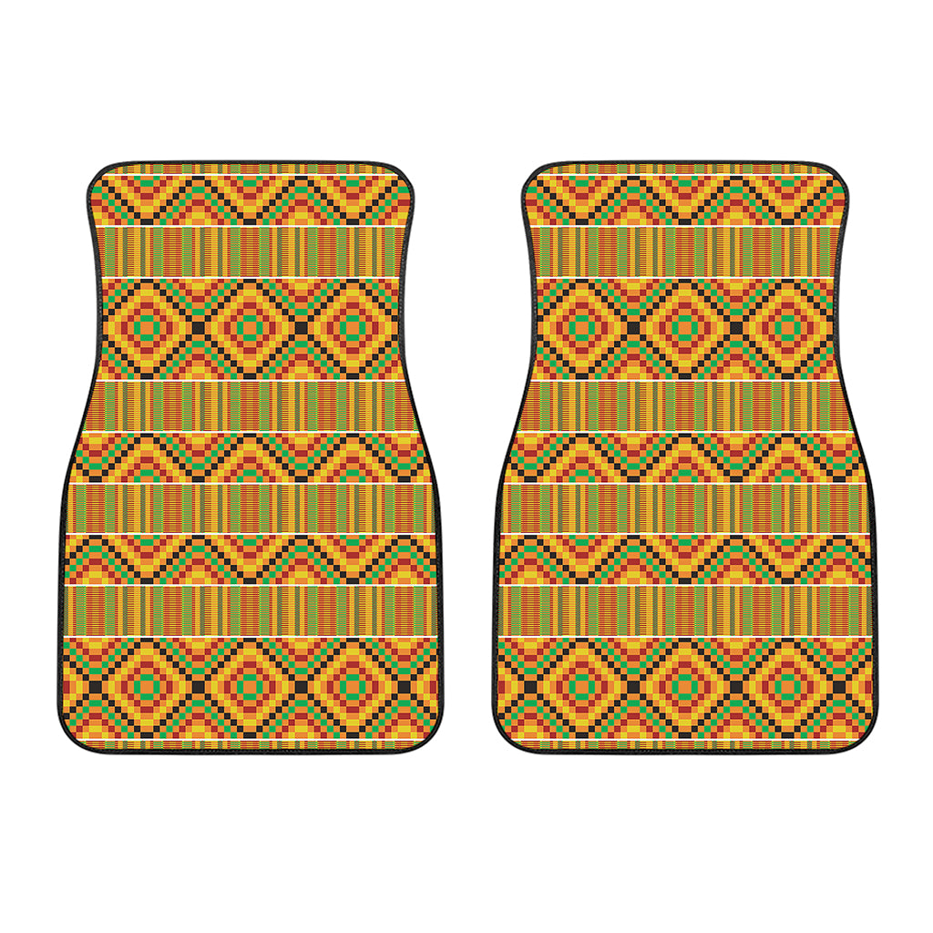 Ethnic Kente Pattern Print Front Car Floor Mats