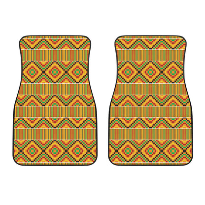 Ethnic Kente Pattern Print Front Car Floor Mats