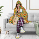 Ethnic Kente Pattern Print Hooded Blanket
