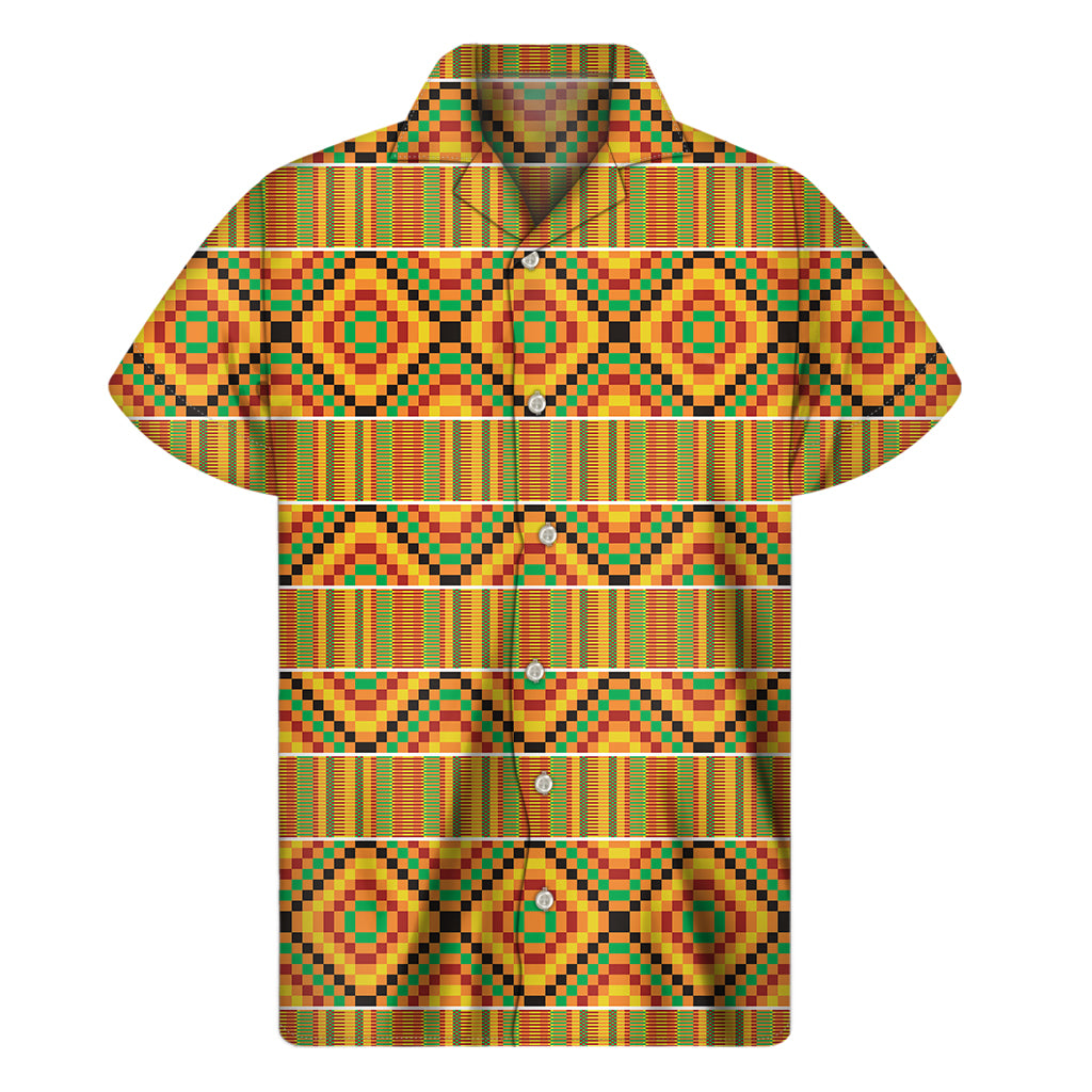 Ethnic Kente Pattern Print Men's Short Sleeve Shirt