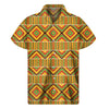 Ethnic Kente Pattern Print Men's Short Sleeve Shirt