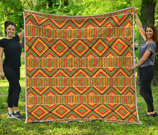 Ethnic Kente Pattern Print Quilt