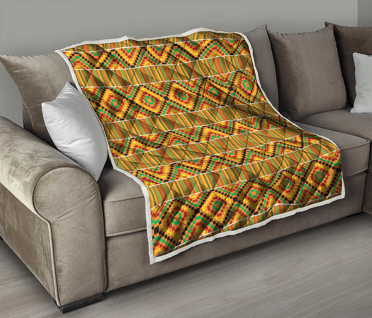 Ethnic Kente Pattern Print Quilt
