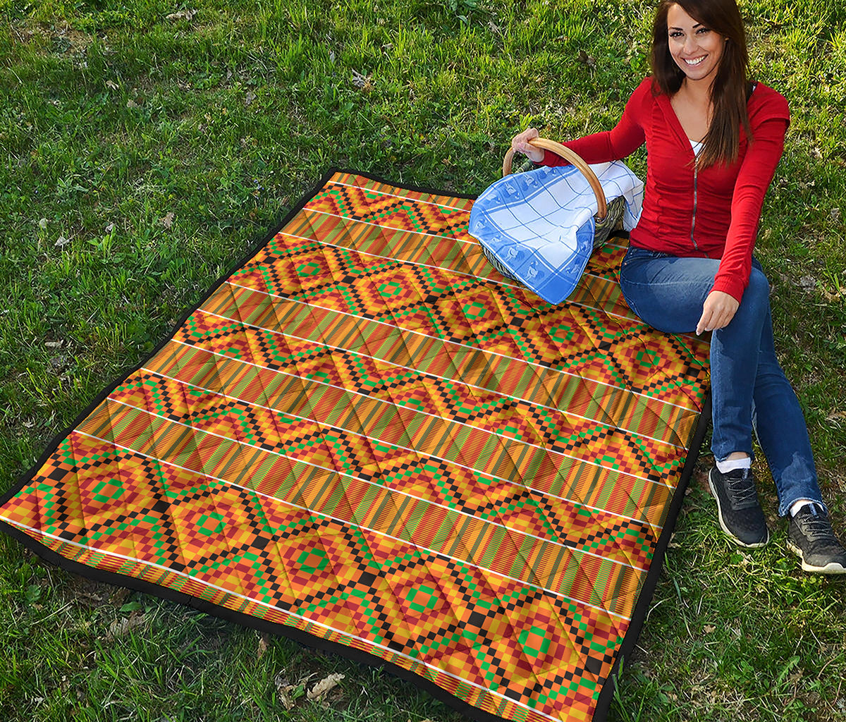 Ethnic Kente Pattern Print Quilt