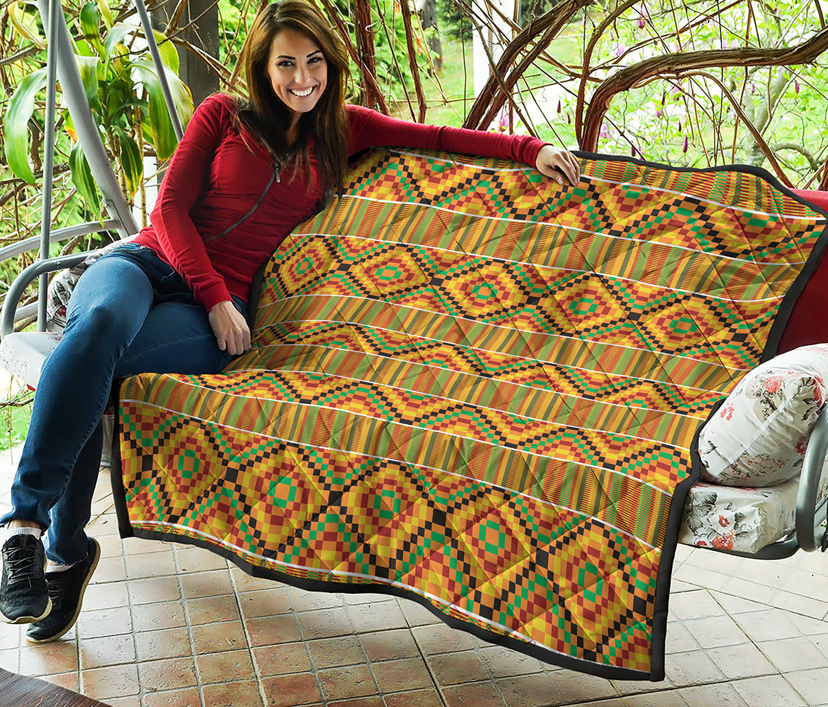 Ethnic Kente Pattern Print Quilt
