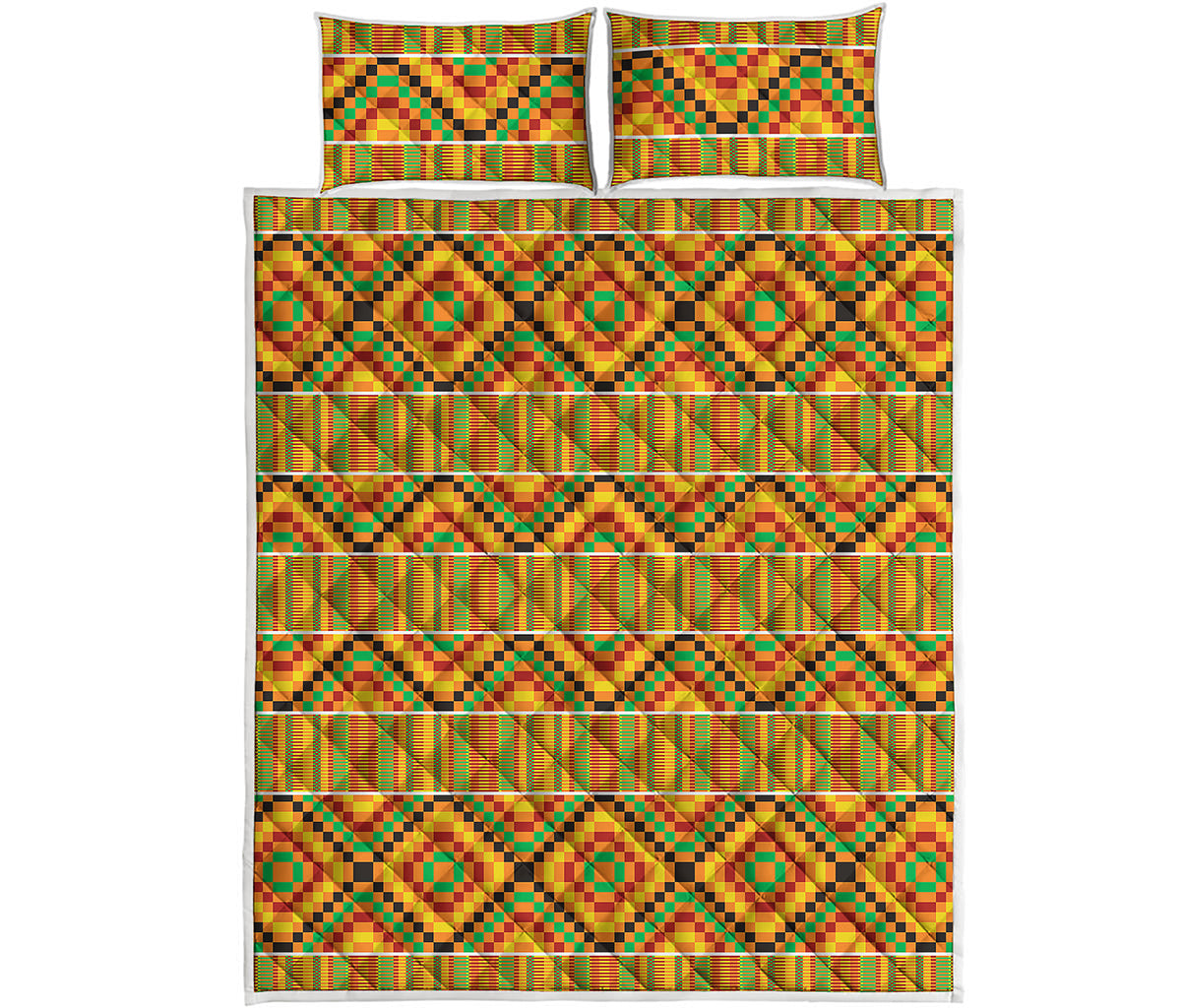 Ethnic Kente Pattern Print Quilt Bed Set