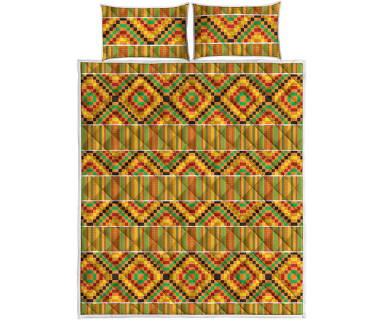 Ethnic Kente Pattern Print Quilt Bed Set