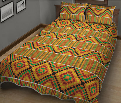 Ethnic Kente Pattern Print Quilt Bed Set