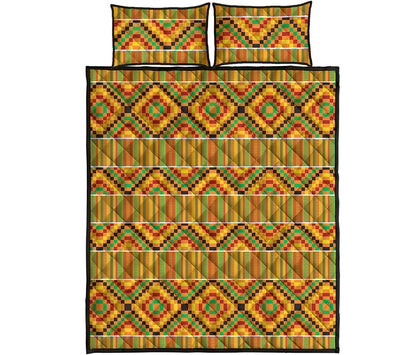 Ethnic Kente Pattern Print Quilt Bed Set