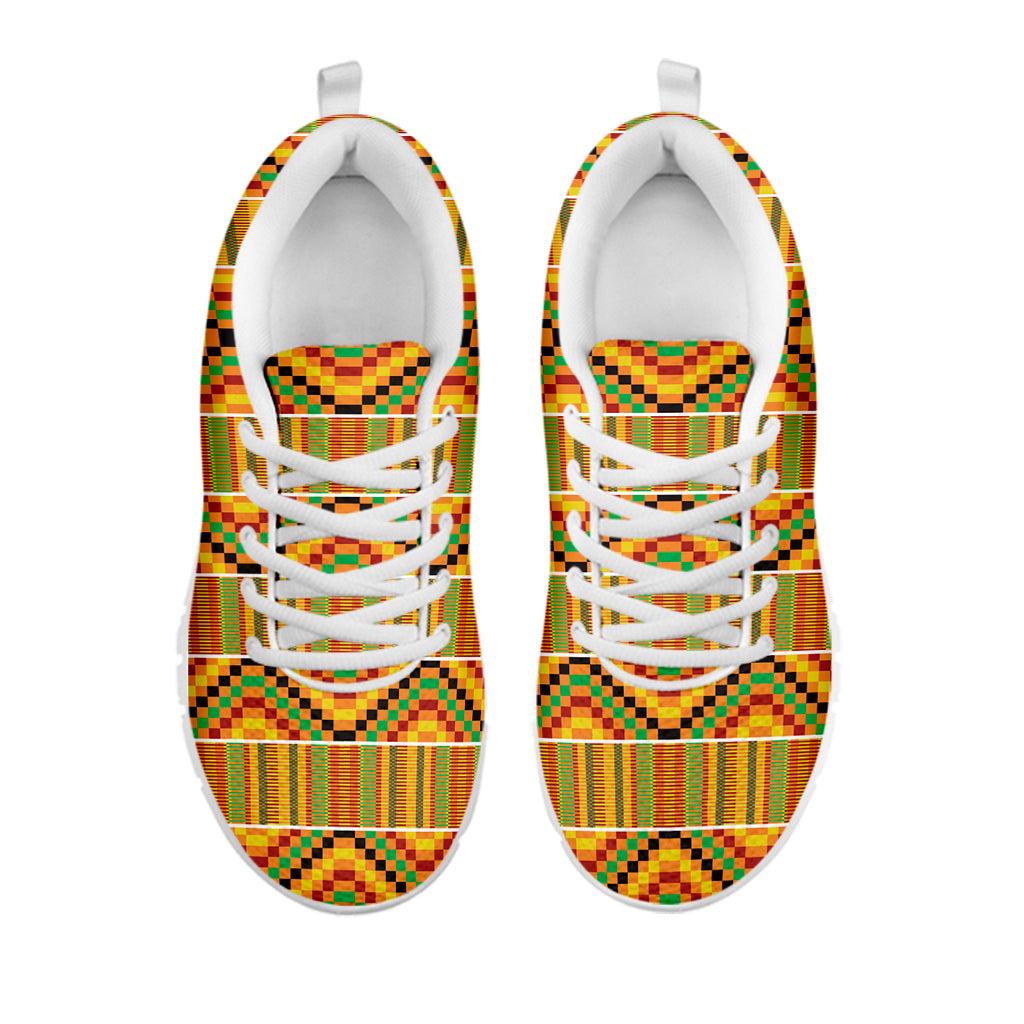 Ethnic Kente Pattern Print White Sneakers