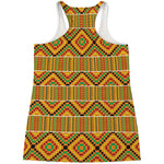 Ethnic Kente Pattern Print Women's Racerback Tank Top