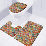 Ethnic Mandala Bohemian Pattern Print 3 Piece Bath Mat Set