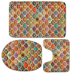 Ethnic Mandala Bohemian Pattern Print 3 Piece Bath Mat Set
