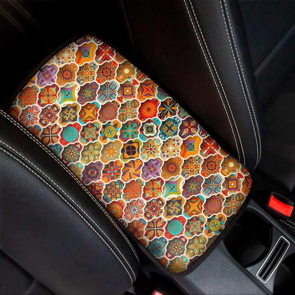 Ethnic Mandala Bohemian Pattern Print Car Center Console Cover