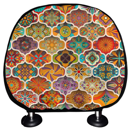 Ethnic Mandala Bohemian Pattern Print Car Headrest Covers