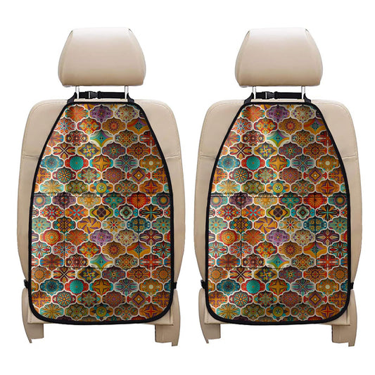 Ethnic Mandala Bohemian Pattern Print Car Seat Organizers