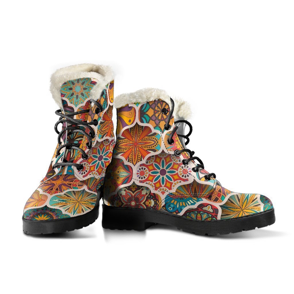 Ethnic Mandala Bohemian Pattern Print Comfy Boots GearFrost