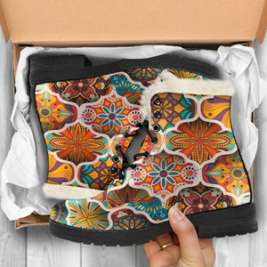 Ethnic Mandala Bohemian Pattern Print Comfy Boots GearFrost