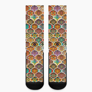 Ethnic Mandala Bohemian Pattern Print Crew Socks