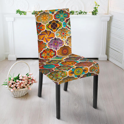 Ethnic Mandala Bohemian Pattern Print Dining Chair Slipcover