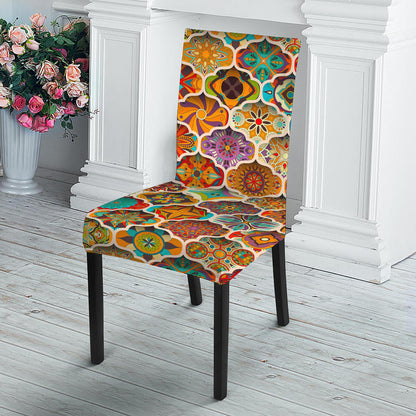 Ethnic Mandala Bohemian Pattern Print Dining Chair Slipcover