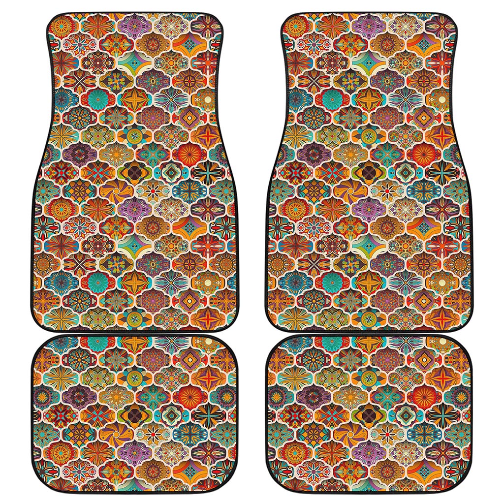 Ethnic Mandala Bohemian Pattern Print Front and Back Car Floor Mats