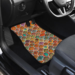 Ethnic Mandala Bohemian Pattern Print Front and Back Car Floor Mats