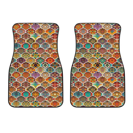 Ethnic Mandala Bohemian Pattern Print Front Car Floor Mats