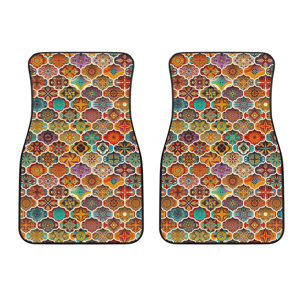 Ethnic Mandala Bohemian Pattern Print Front Car Floor Mats