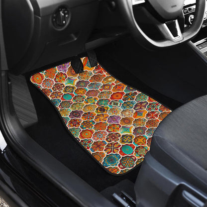 Ethnic Mandala Bohemian Pattern Print Front Car Floor Mats