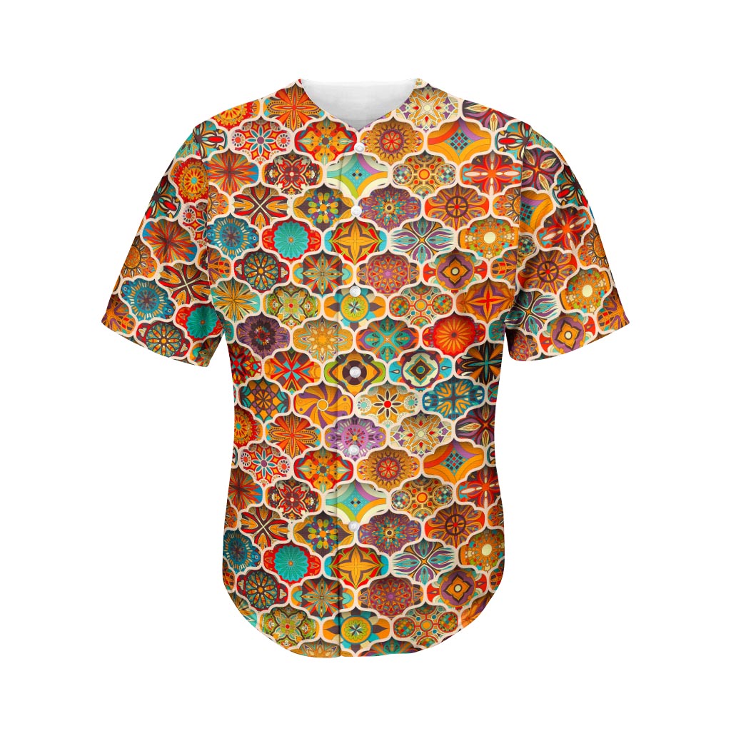 Ethnic Mandala Bohemian Pattern Print Men's Baseball Jersey