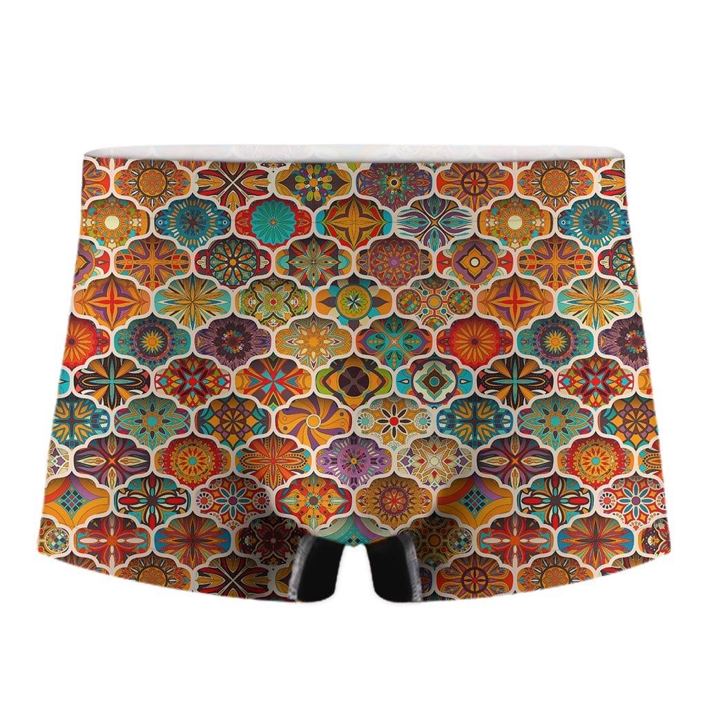 Ethnic Mandala Bohemian Pattern Print Men's Boxer Briefs