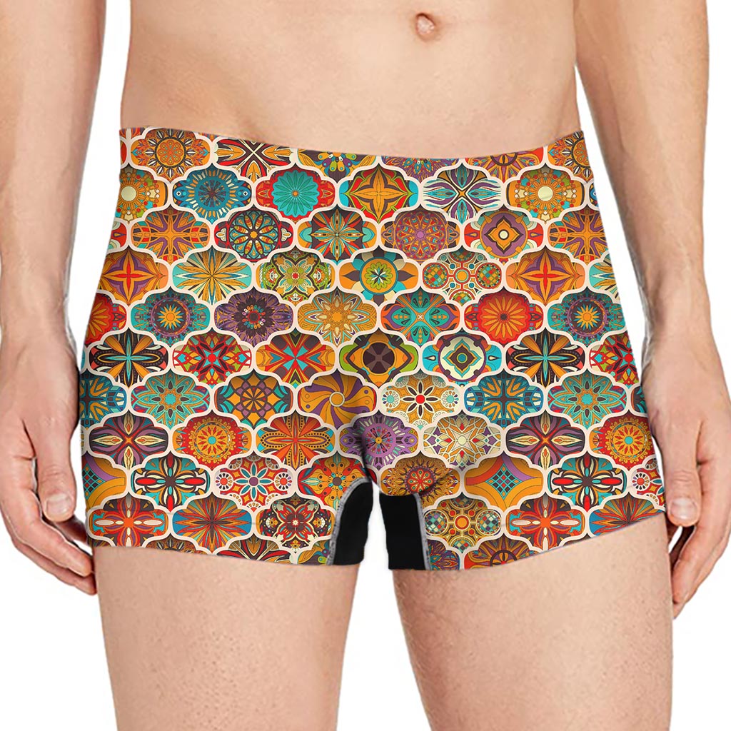 Ethnic Mandala Bohemian Pattern Print Men's Boxer Briefs