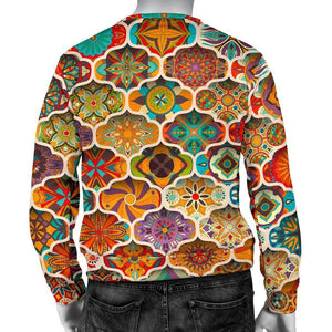 Ethnic Mandala Bohemian Pattern Print Men's Crewneck Sweatshirt GearFrost