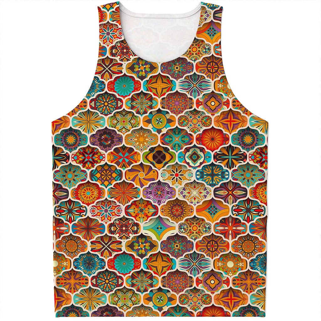 Ethnic Mandala Bohemian Pattern Print Men's Tank Top