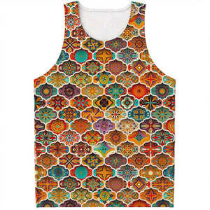 Ethnic Mandala Bohemian Pattern Print Men's Tank Top