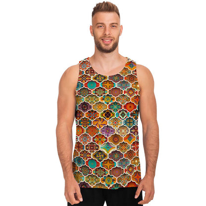 Ethnic Mandala Bohemian Pattern Print Men's Tank Top