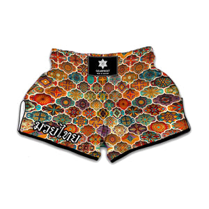 Ethnic Mandala Bohemian Pattern Print Muay Thai Boxing Shorts