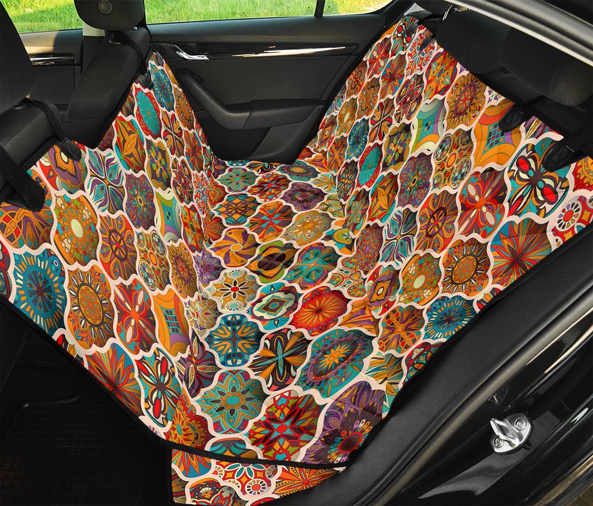 Ethnic Mandala Bohemian Pattern Print Pet Car Back Seat Cover