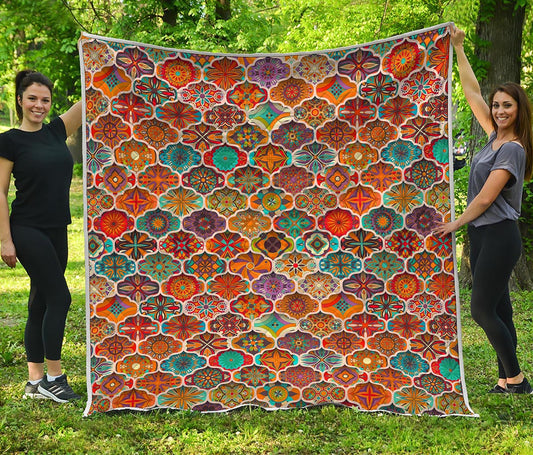 Ethnic Mandala Bohemian Pattern Print Quilt