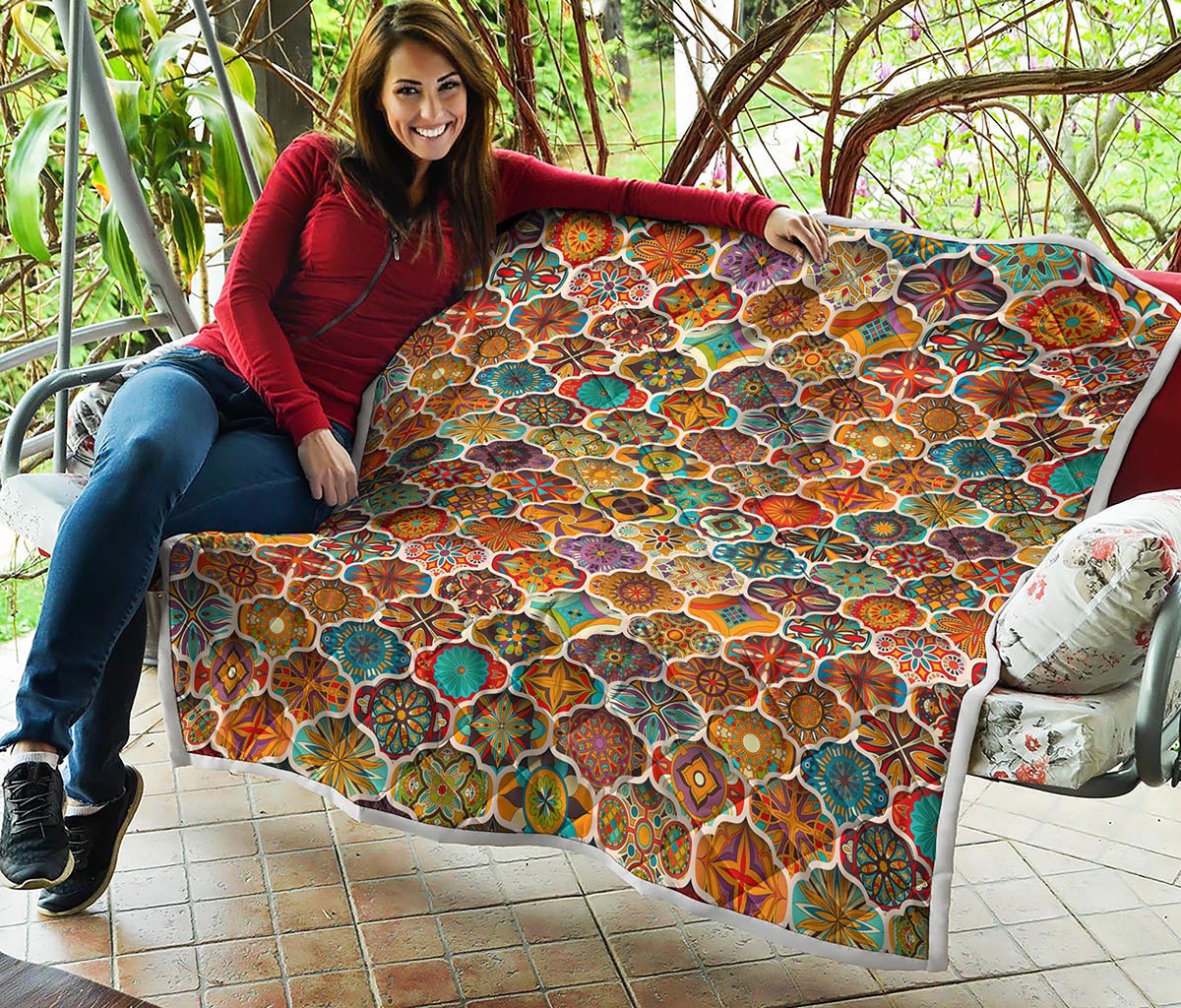 Ethnic Mandala Bohemian Pattern Print Quilt