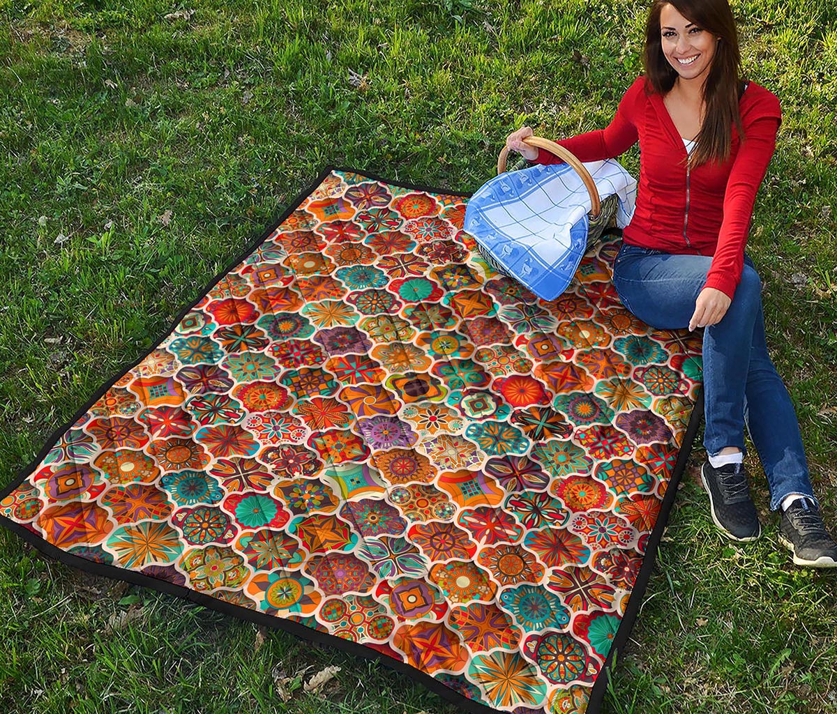 Ethnic Mandala Bohemian Pattern Print Quilt