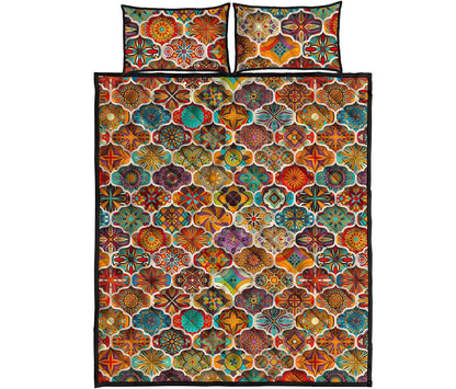 Ethnic Mandala Bohemian Pattern Print Quilt Bed Set